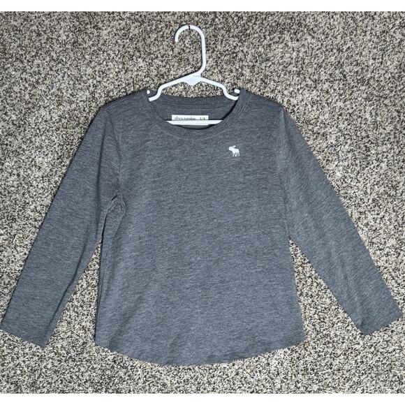 Abercrombie Kids Gray Long Sleeve Shirt 5/6 Classic Moose Logo Soft Lightweight - Picture 1 of 6